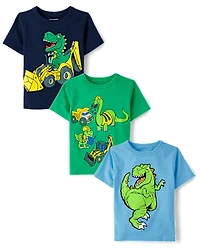 Baby And Toddler Boys Dino Graphic Tee 3-Pack