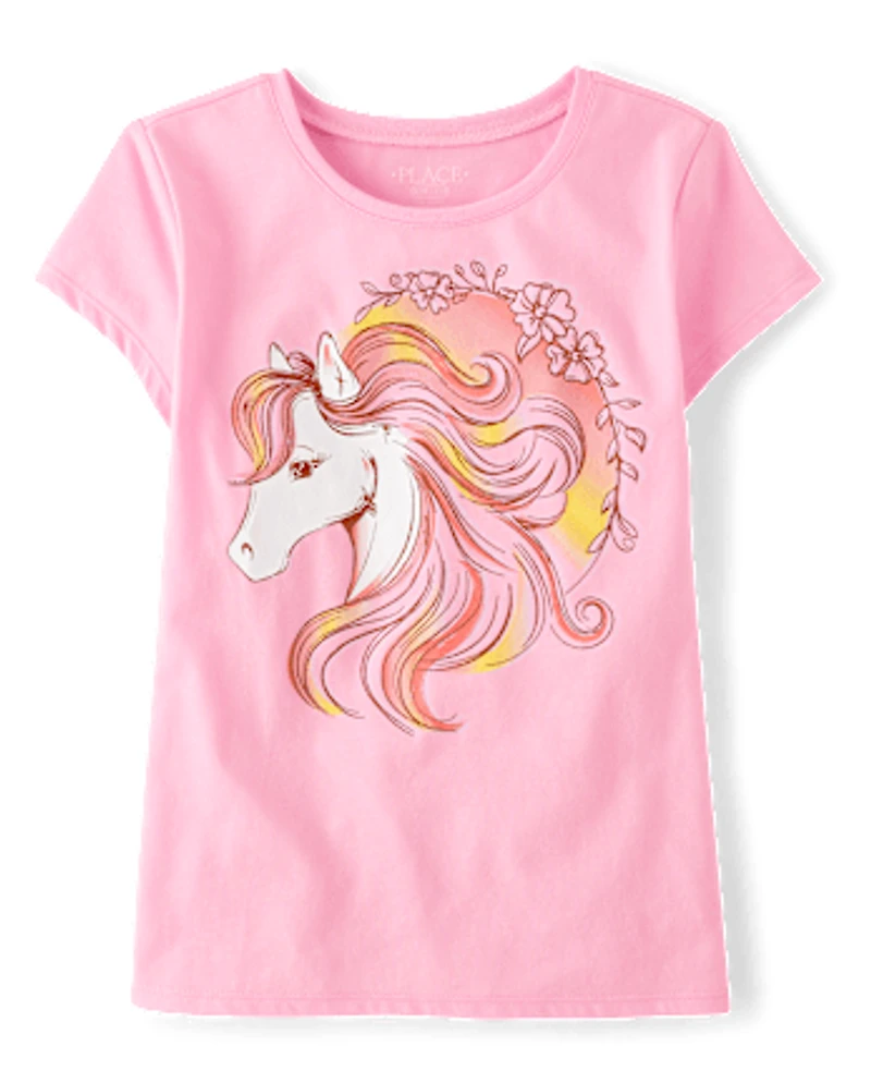Girls Horse Graphic Tee