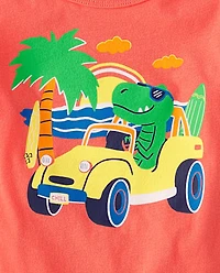 Lot de 4 t-shirts graphiques d'été pour bébés et tout-petits garçons