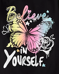 Lot de 4 t-shirts graphiques Positivity pour filles