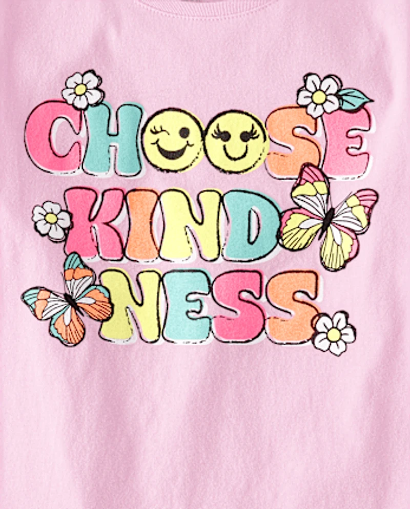 Lot de 4 t-shirts graphiques Positivity pour filles