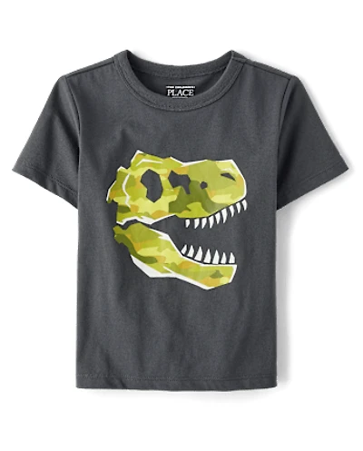 Baby And Toddler Boys Camo Dino Graphic Tee