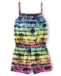 Barboteuse tie-dye arc-en-ciel pour bébé et petite fille