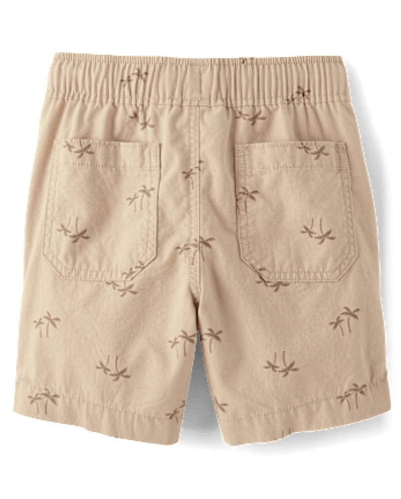 Boys Print Pull On Jogger Shorts