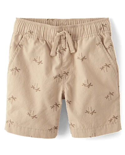 Boys Print Pull On Jogger Shorts