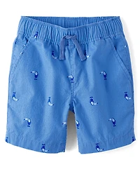 Boys Print Pull On Jogger Shorts
