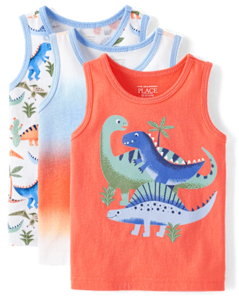Baby And Toddler Boys Print Tank Top 3-Pack