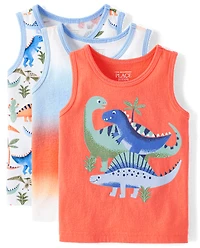 Baby And Toddler Boys Print Tank Top 3-Pack