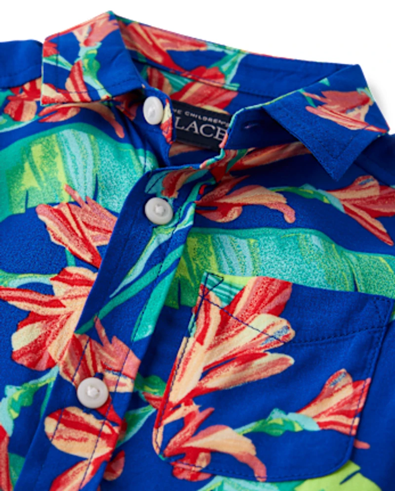 Baby And Toddler Boys Matching Family Tropical Button Up Shirt