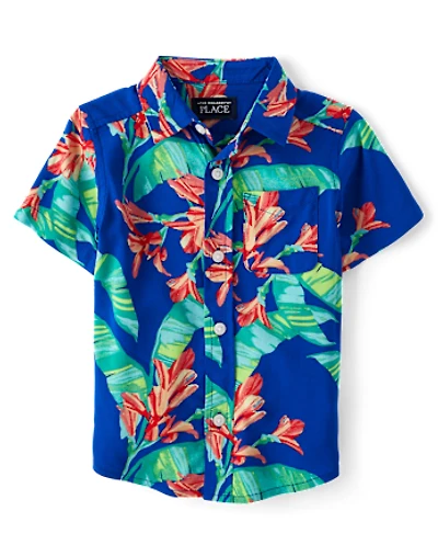 Baby And Toddler Boys Matching Family Tropical Button Up Shirt