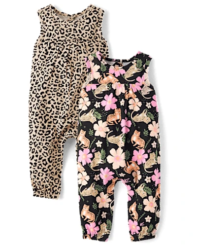 Baby Girls Leopard Romper 2-Pack