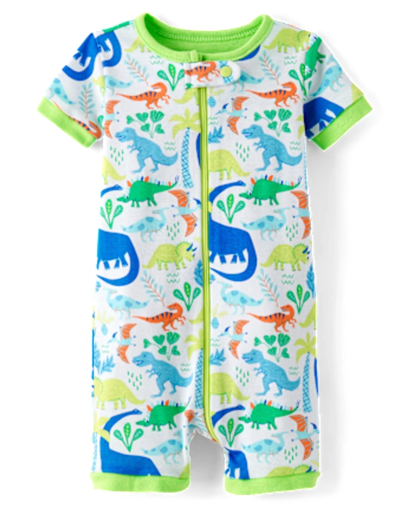 Baby And Toddler Boys Dino Snug Fit Cotton One Piece Pajamas