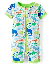 Baby And Toddler Boys Dino Snug Fit Cotton One Piece Pajamas