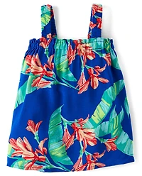 Baby Girls Matching Family Tropical Ruffle Swing Dress