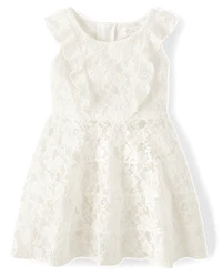 Girls Lace Tiered Dress