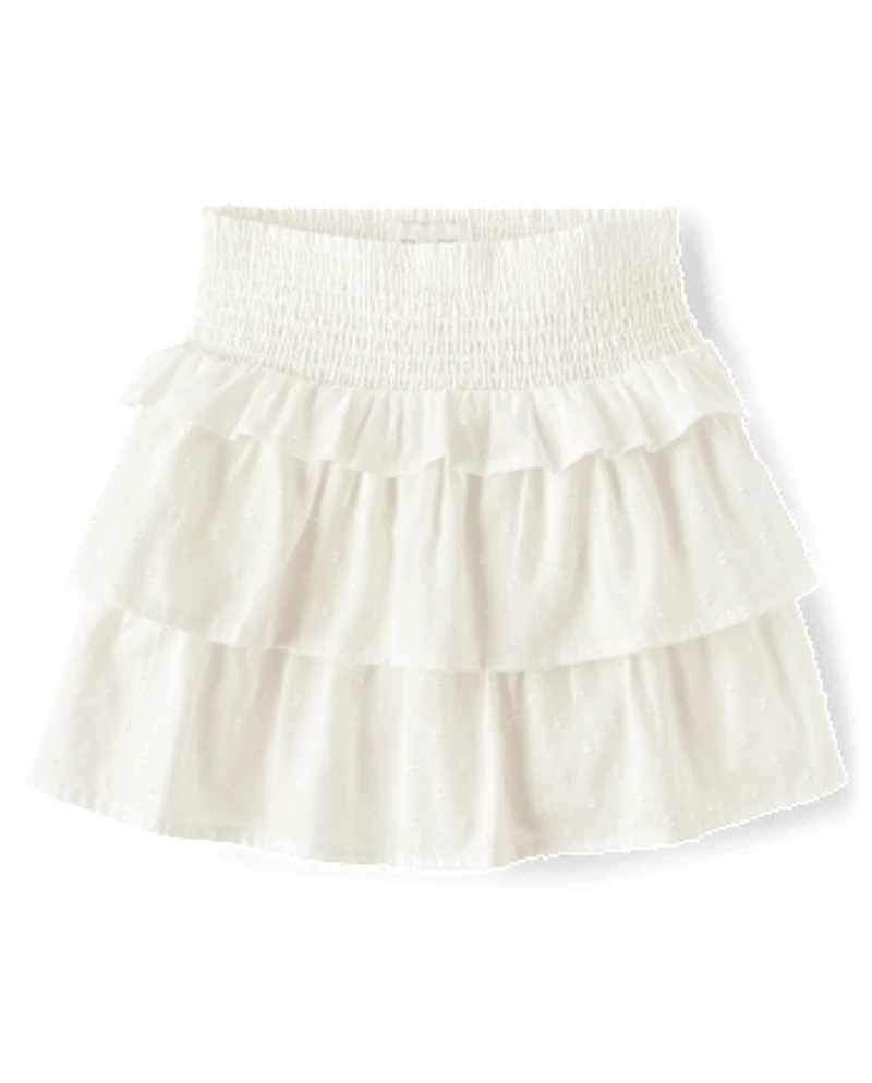Girls Smocked Tiered Skirt