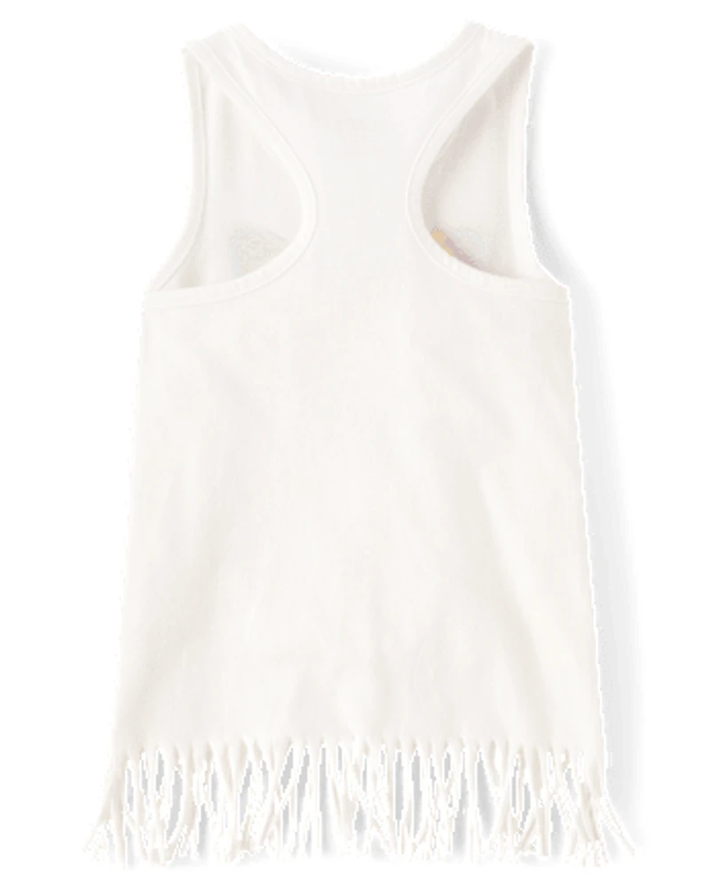 Girls Graphic Fringe Tank Top