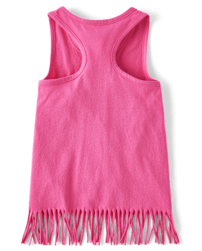 Girls Graphic Fringe Tank Top
