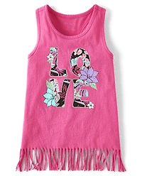 Girls Graphic Fringe Tank Top