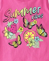 Girls Summer Vibes Fringe Tank Top 4-Pack