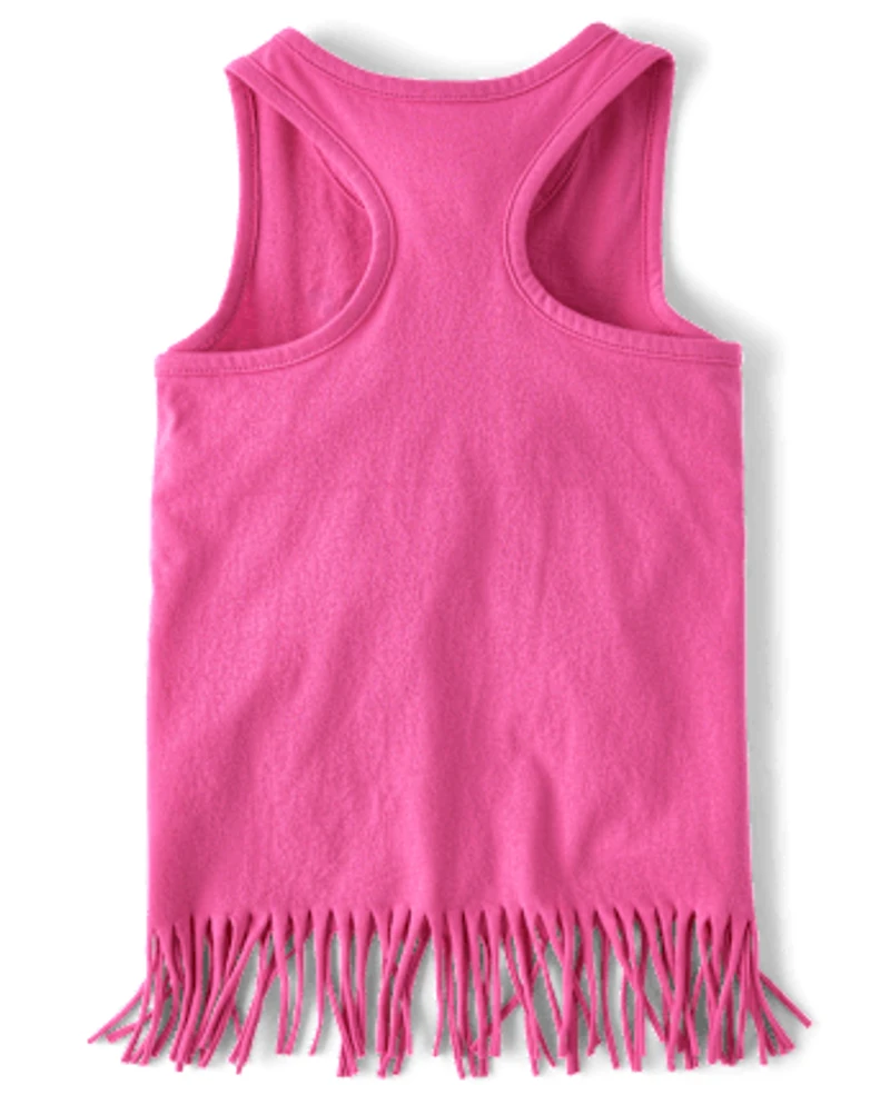 Girls Summer Vibes Fringe Tank Top 4-Pack