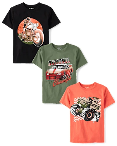 Boys Vehicle Graphic Tee 3-Pack