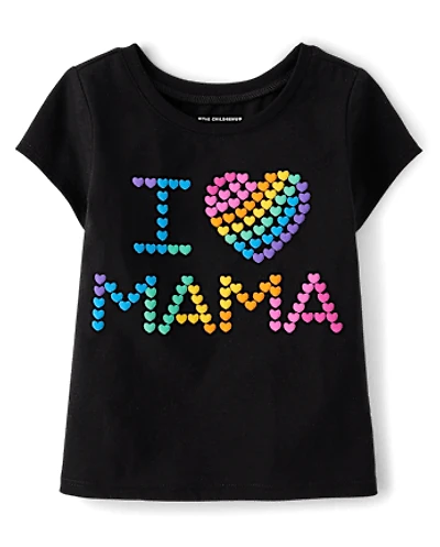 Baby And Toddler Girls Love Mama Graphic Tee