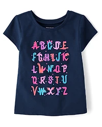 Baby And Toddler Girls Alphabet Graphic Tee