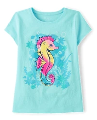 Girls Seahorse Graphic Tee