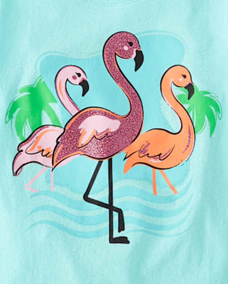T-shirt graphique flamant rose pour fille