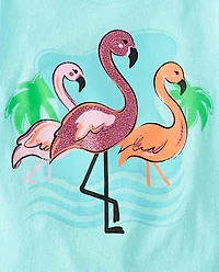 T-shirt graphique flamant rose pour fille