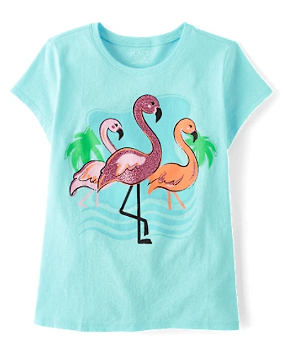 Girls Flamingo Graphic Tee