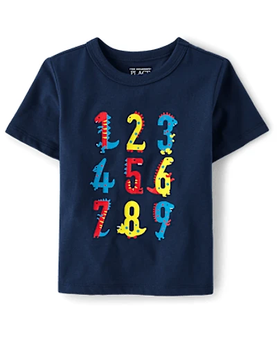 Baby And Toddler Boys Number Dino Graphic Tee
