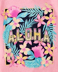 Girls Aloha Graphic Tee
