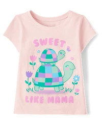 Baby And Toddler Girls Turtle Graphic Tee
