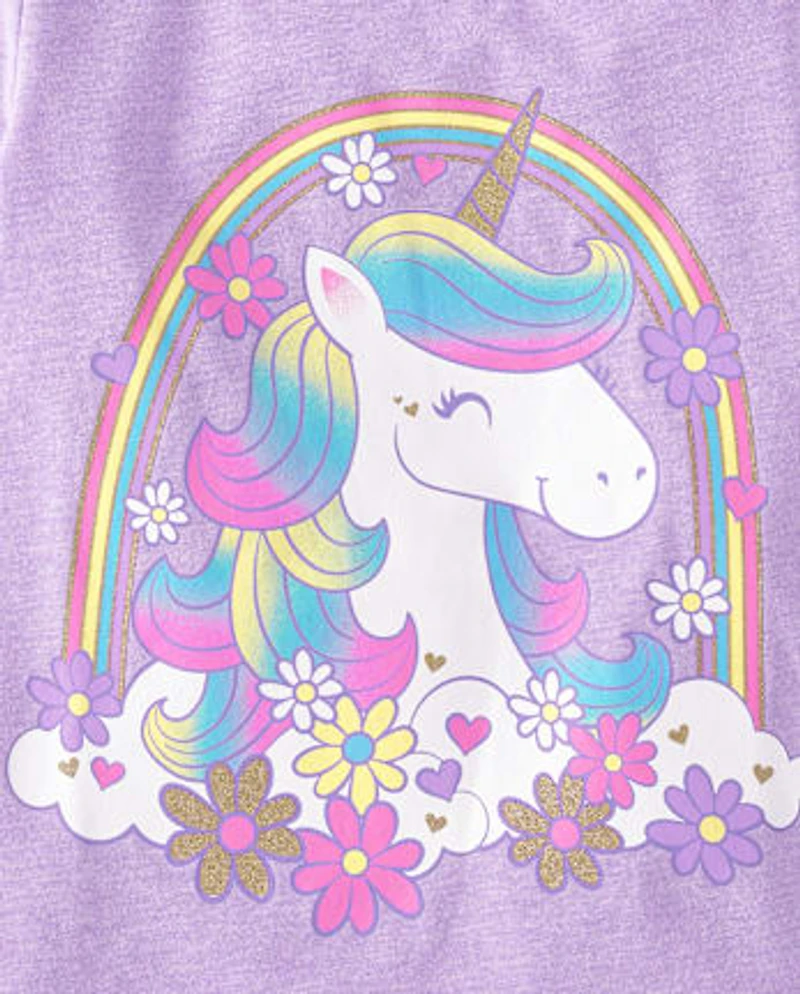 Baby And Toddler Girls Unicorn Graphic Tee