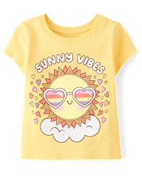 T-shirt graphique soleil pour bébés et petites filles