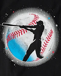 Boys Baseball Space Graphic Tee