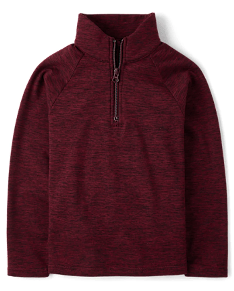 Boys Cozy Active Marl Quarter Zip Pullover