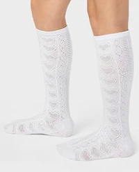 Girls Heart Pointelle Knee Socks 2-Pack