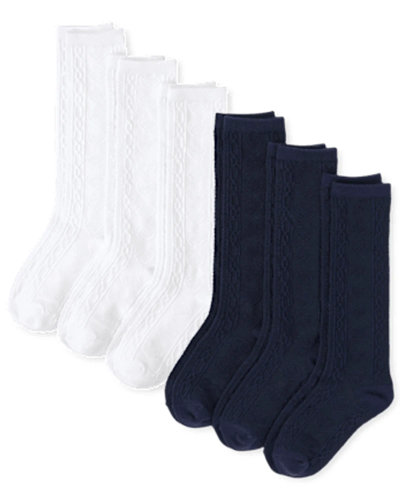 Girls Heart Pointelle Knee Socks 2-Pack