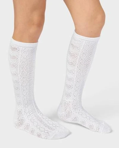 Girls Heart Pointelle Knee Socks 2-Pack