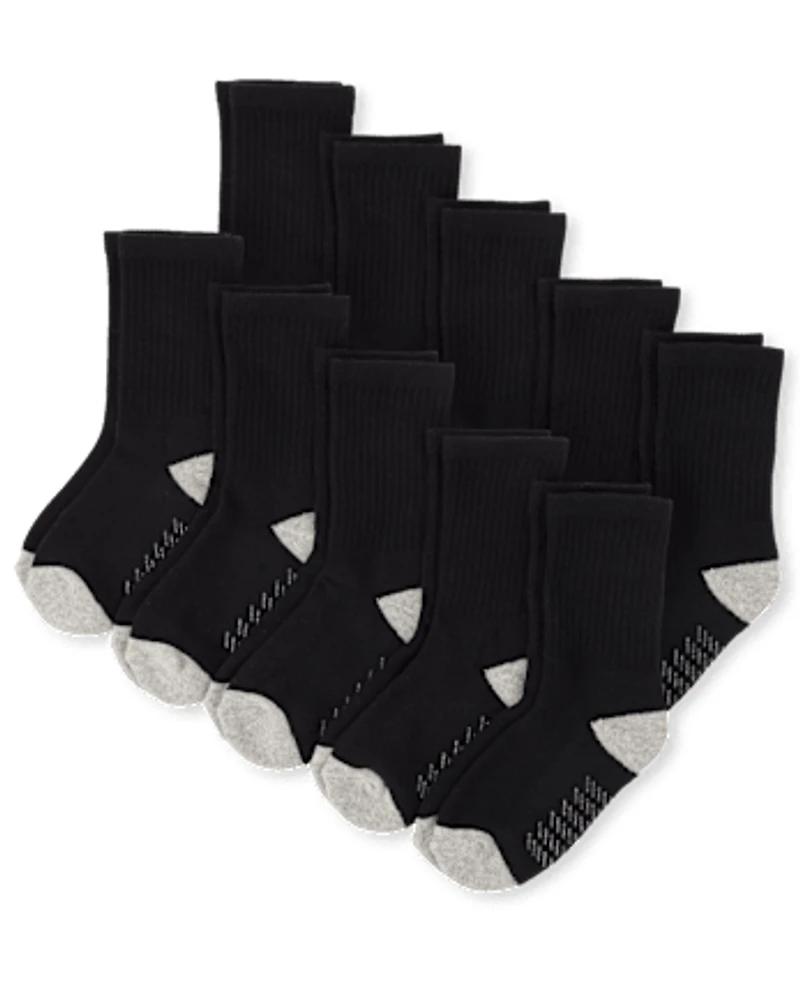 Lot de 10 paires chaussettes mi-mollet rembourrées pour garçon