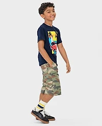 Kids Camo Baggy Utility Jorts