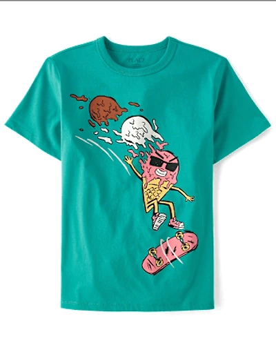 Boys Ice Cream Skateboard Graphic Tee