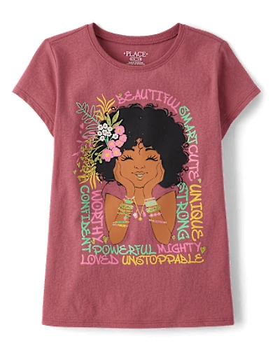 Girls Positive Words Graphic Tee