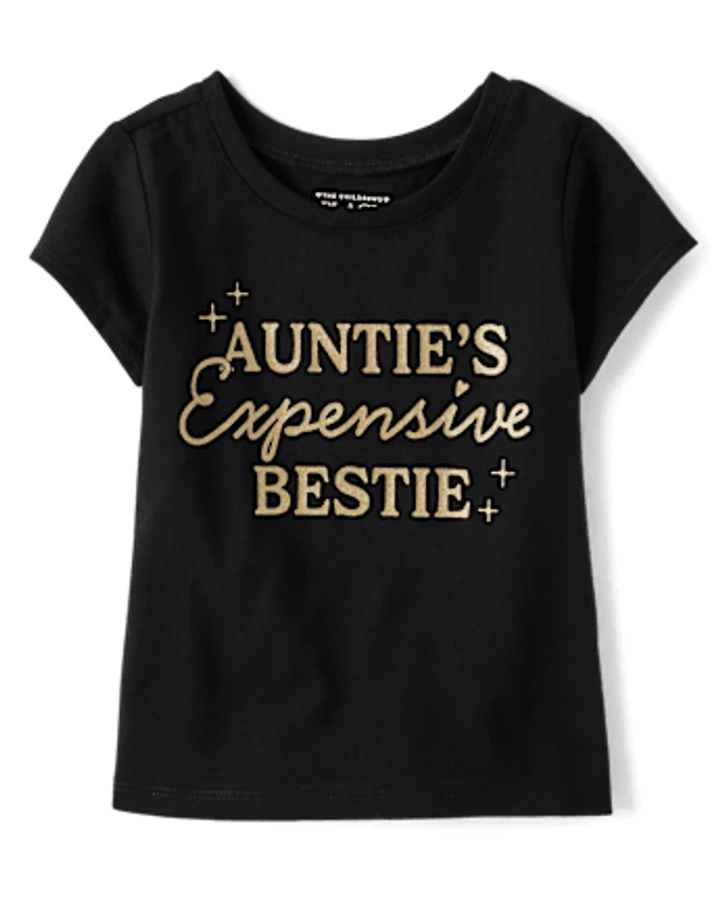 Baby And Toddler Girls Auntie's Expensive Bestie Graphic Tee