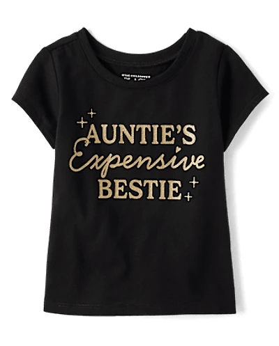 Baby And Toddler Girls Auntie's Expensive Bestie Graphic Tee