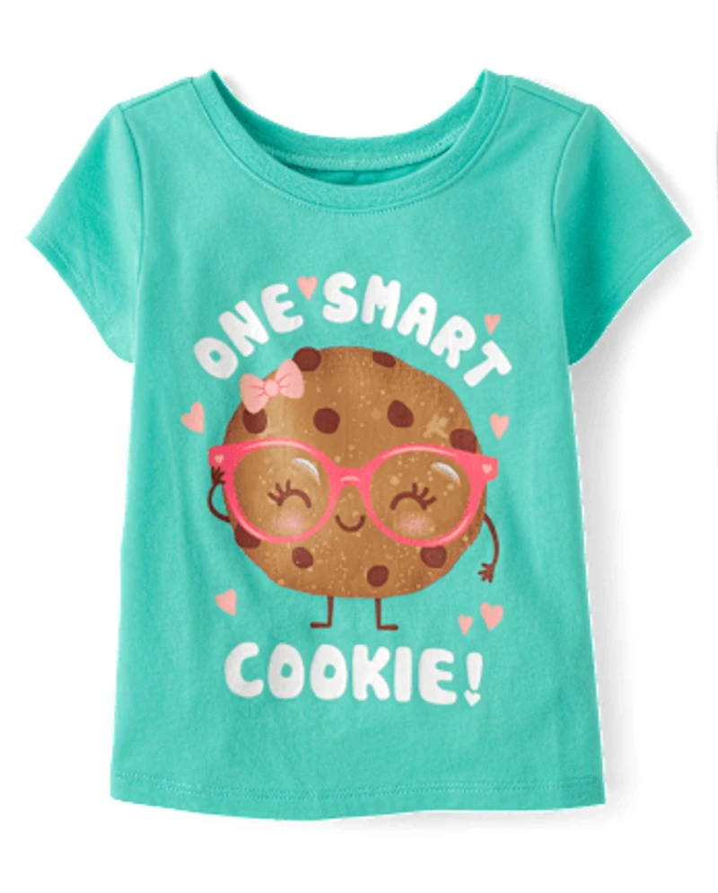 Baby And Toddler Girls One Smart Cookie Graphic Tee
