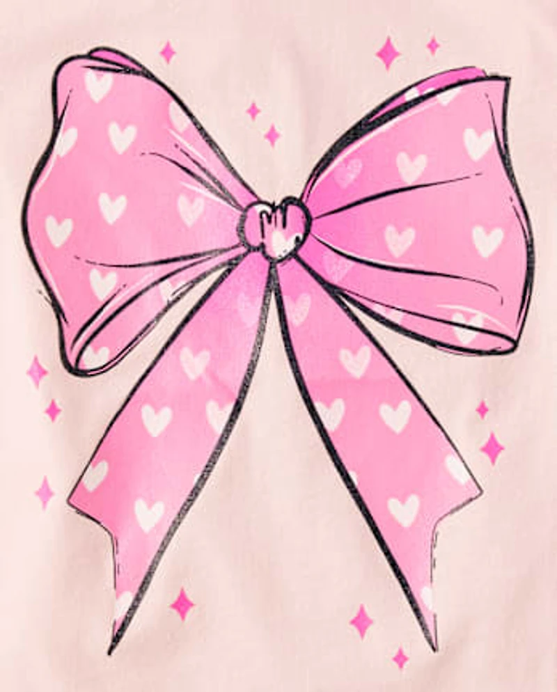 Baby And Toddler Girls Bow Graphic Tee